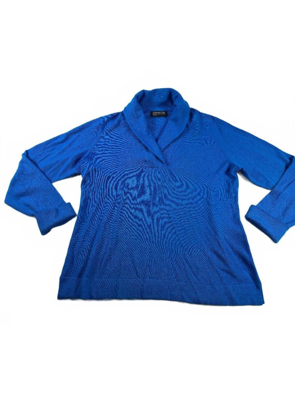 Jones New York 100% Cashmere Royal Blue Shawl Collar Sweater XL